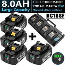 DC18SF 14.4V/18V Rapid 4-Port Charger / 8.0Ah For MAKITA 18V Battery BL1860B-2