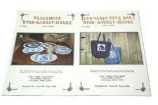 Log Cabin Vesta Ropp Quilt PATTERN LOT Star Basket House Placemats and Tote Bags