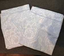 Ralph Lauren Pillow Sham Blue Floral 36x21 Button Closure 100% Cotton Set Of 2