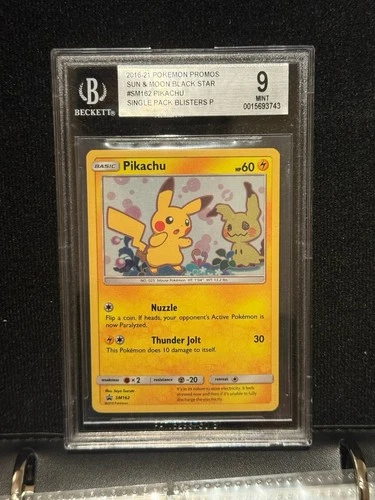 Pikachu #SM162 Pokemon Sun & Moon Black Star Promo 2019 BGS 9 Mint
