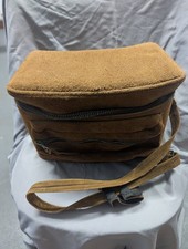 Vintage Ranchero Suede Leather Camera Bag Case Shoulder Strap Brown Travel