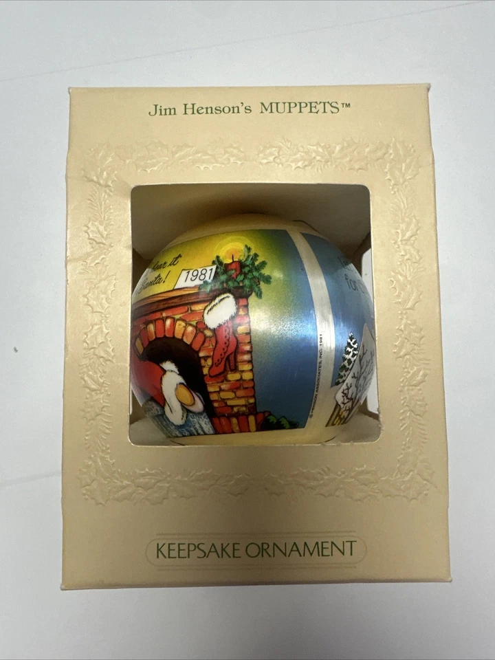 Hallmark Keepsake Adorno de Navidad Jim Hensens Muppets Mrs. Piggy Kermit 1981 Foto 2 de 4