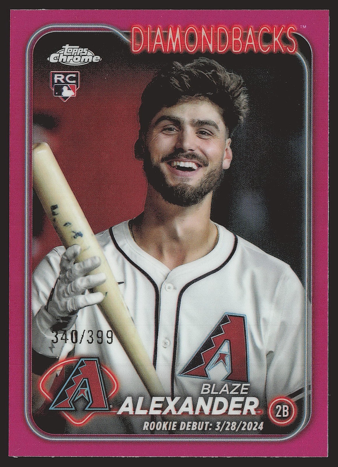 2024 Topps Chrome Update #USC62 Blaze Alexander Magenta Refractors #/399 SN,RC