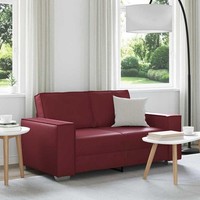 Loveseat Sofa In Weinrot, 120 Cm, Aus Kunstleder