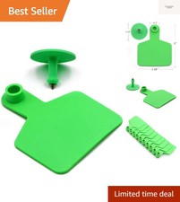Blank Ear Tags for Cattle Ear Tags, Hogs, Sheep, Livestock - 100 Pieces Green