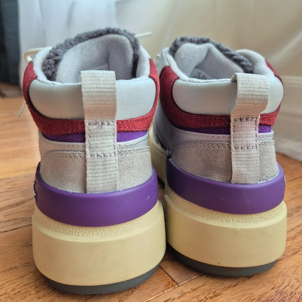 Lacoste Women’s Size 5 L002 Winter Mid Leather Boots Women Grey Novak Djokovic Foto 4 de 4