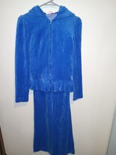 Girls Medium 2 Piece Royal Blue Peplum Waist Valour Set Juicy Cotoure Vibes