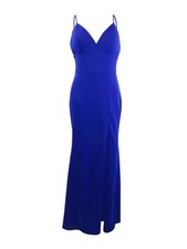 Betsy  Adam Women's V-Neck Gown 6, Marine 