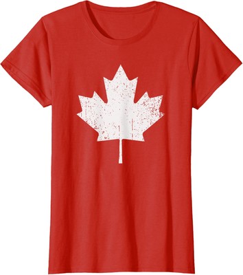 Maple Leaf Flag Of Canada Cool Canadian Vintage Color Ladies' Crewneck T-Shirt