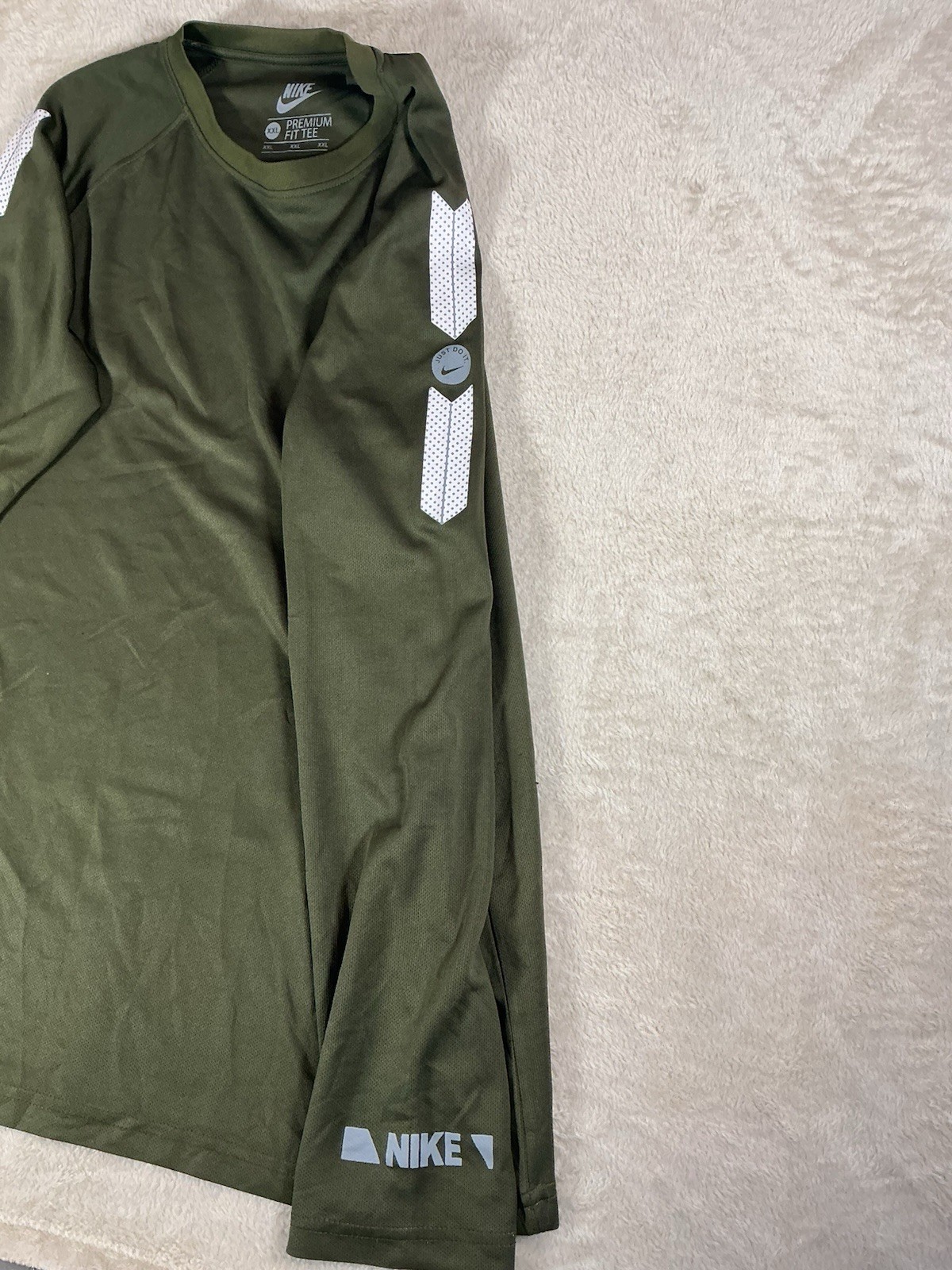Nike Premium Long Sleeve Shirt Top Mens Green Xxl 2 X Extra Large image 3