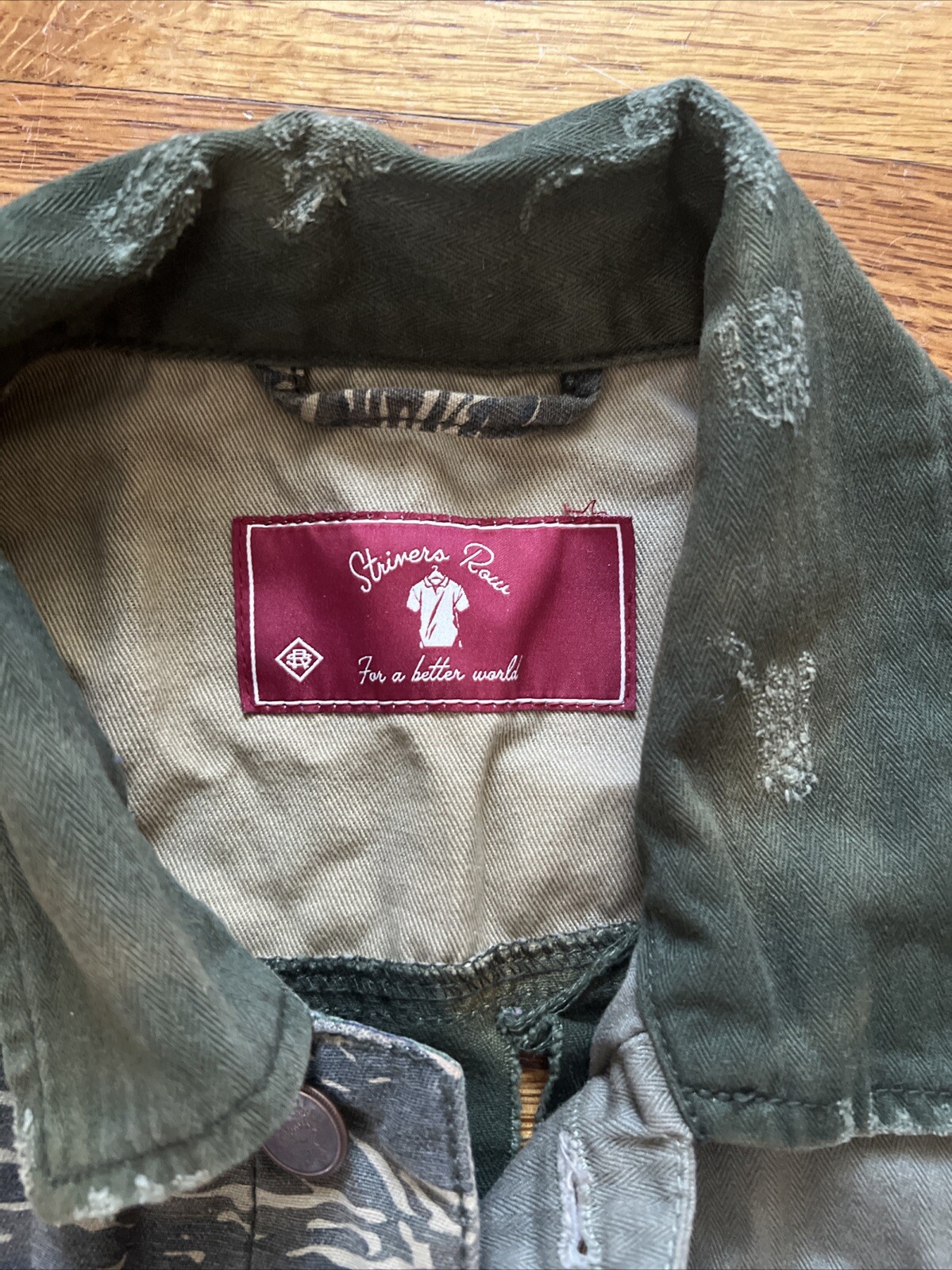 Strivers Row Patchwork Denim Canvas Jacket Biker … - image 5