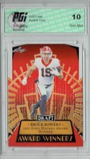 Brock Bowers 2023 Leaf Football #13 Red SP Award Winners Rookie Card PGI 10