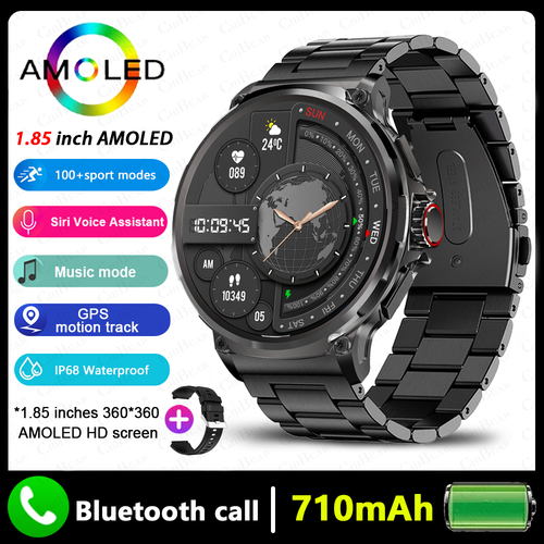 Montre Intelligente Étanche, Écran 1.85 pouces Ultra HD AMOLED 710mAh, Bluetooth - Photo 9/23