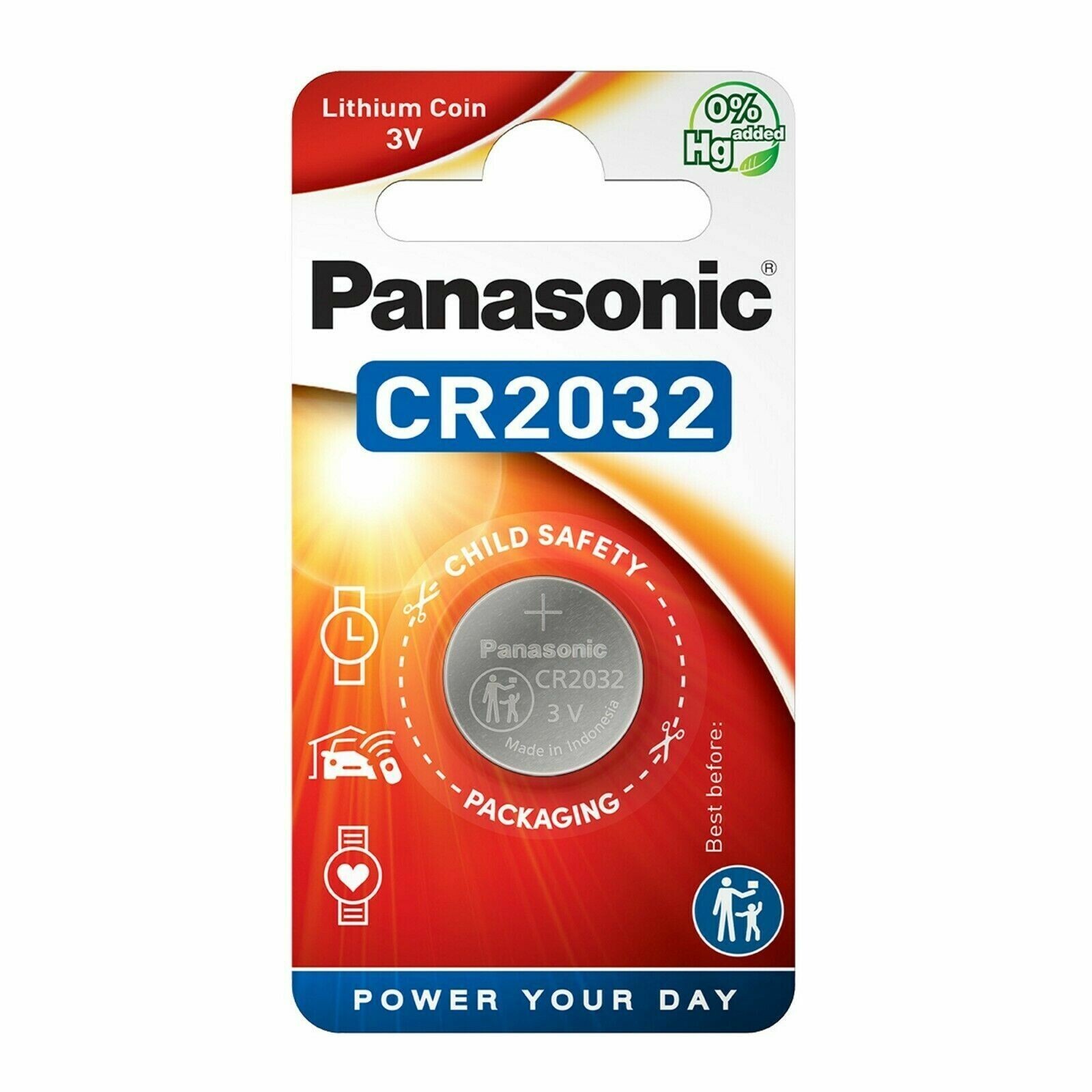 1x  Panasonic CR2032 Lithium Coin Cell 2032 3V Battery Car Key Fobs Toys Remote