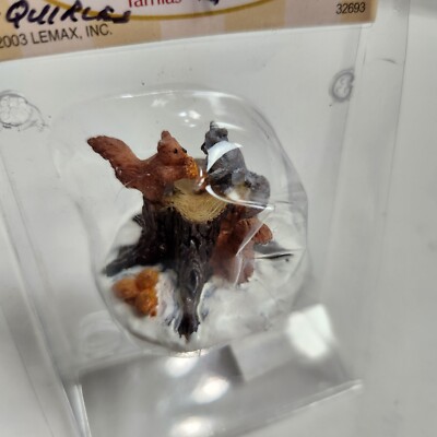 Lemax Christmas Village Town Christmas Chipmunks 32693 3 Squirrels On A Log