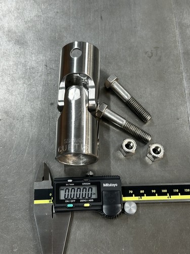 CURTIS STAINLESS STEEL UNIVERSAL JOINT 1.285” BORE + 2 THROUGH BOLTS 1.5” O.D.