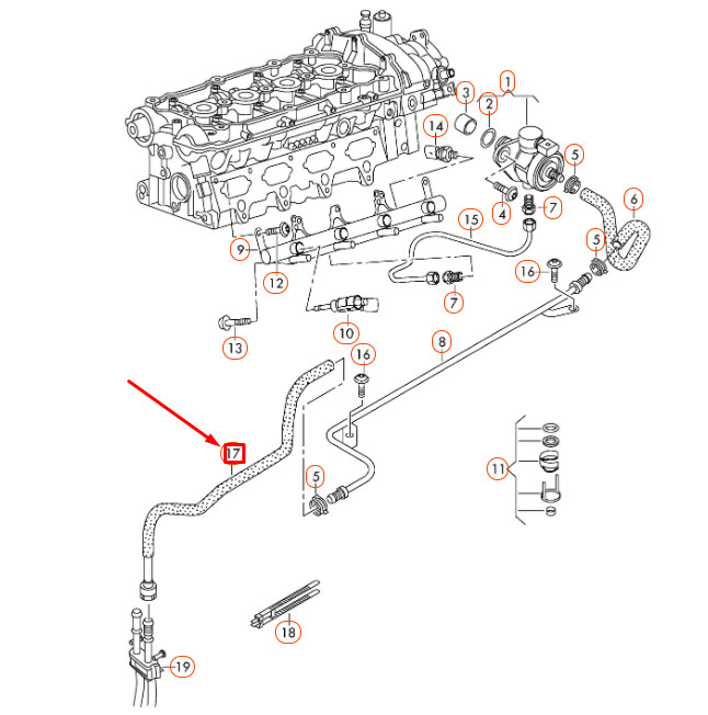 NEW VOLKSWAGEN EOS FUEL HOSE 06J133986K ORIGINAL | eBay 