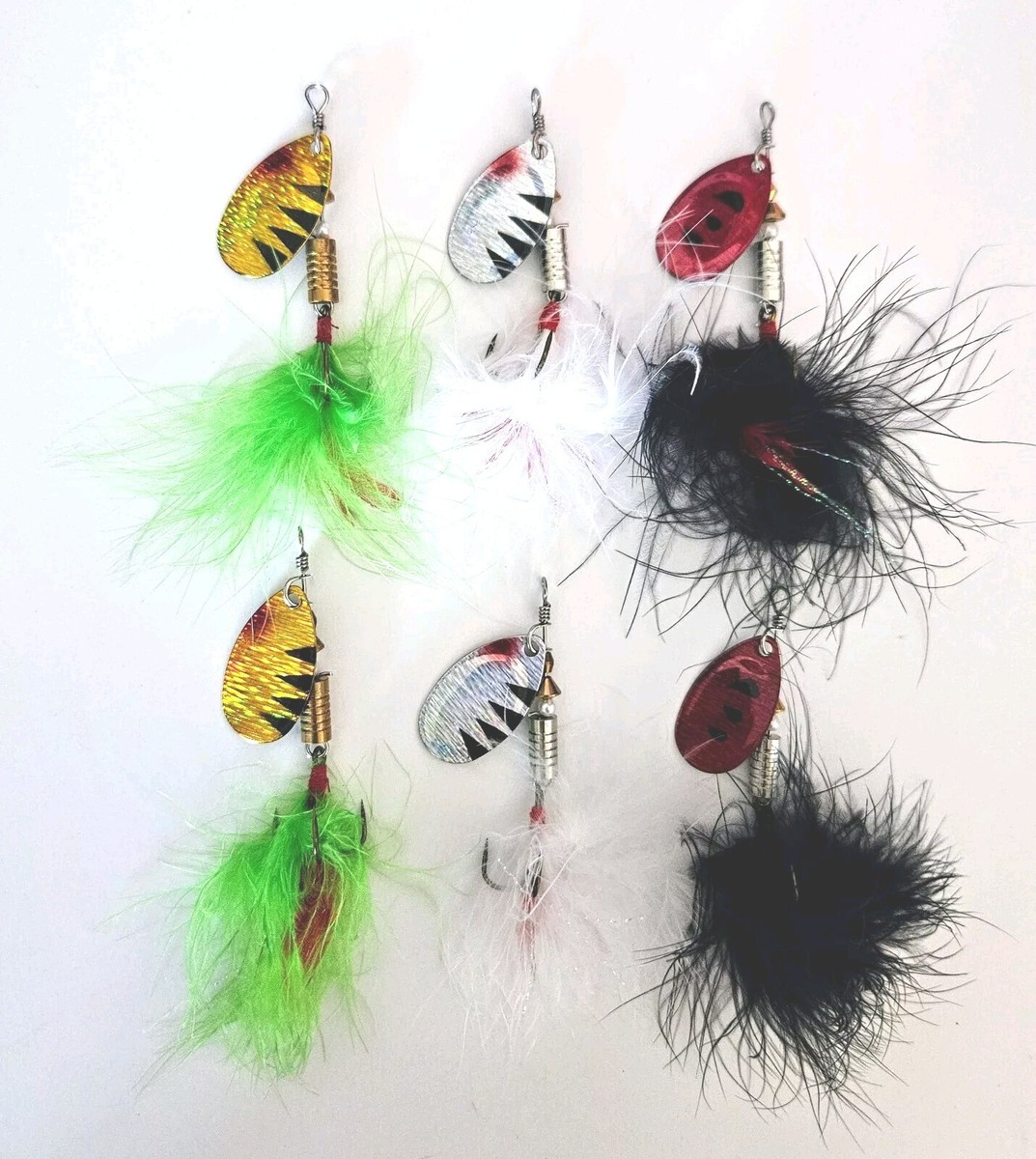 Set of 6) Inline Spinners Weight 1/4 oz Colors In Set (2 of Each