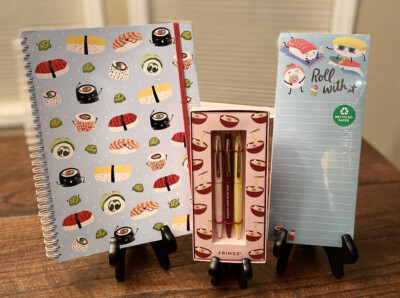 Sushi Notebook, Sushi Notepad & Sushi Pens Bundle, Ramen Love With You