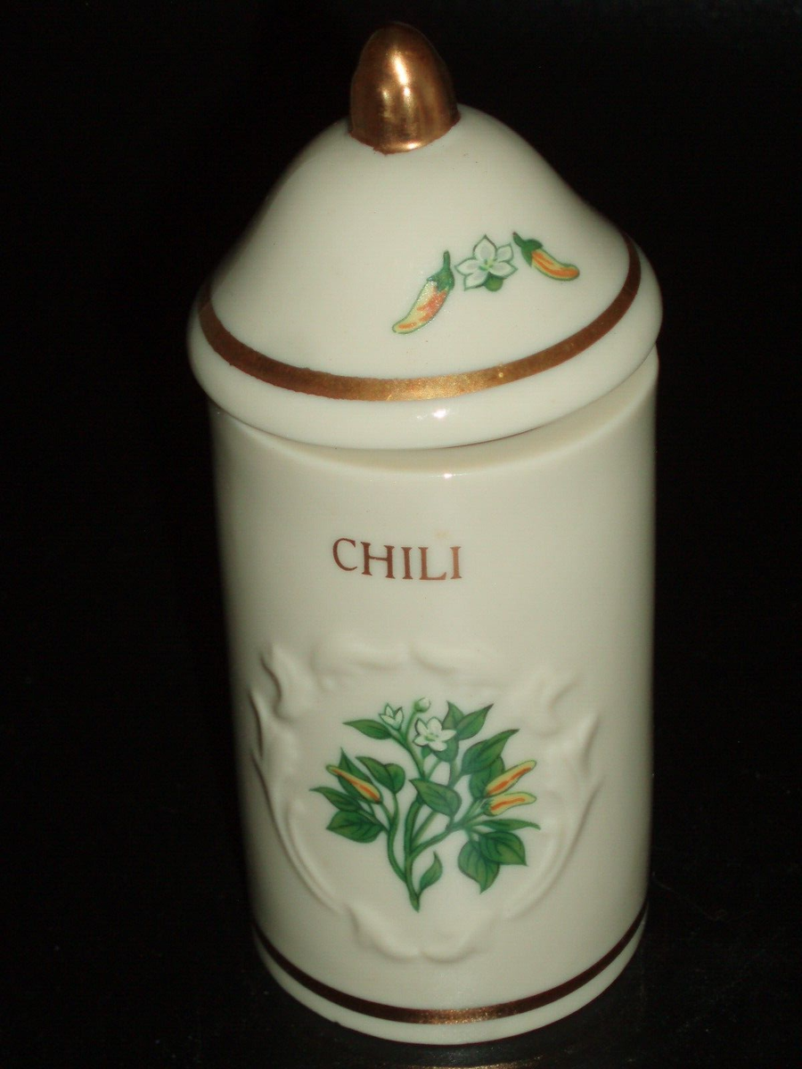THE LENOX SPICE GARDEN (GIFTWARE) 1992 Fine Porcelain CHILI Jar