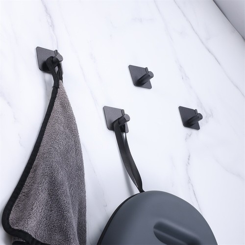 4pcs Bathroom Hook Bath Towel Hat Bags Keys Sponges Kitchen Tools Hanger Black - Picture 14 of 22