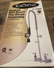 Krowne 17-108WL 8" Center Wall Mount Pre-Rinse Assembly New In Box Free Ship