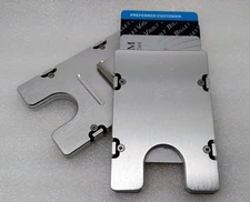 Billet Aluminum Wallet/Credit Card Holder, RFID Protection, Plain Front, Silver