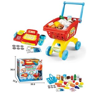 children's till and shopping trolley