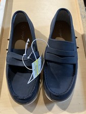 Boys Sz 4 Navy Blue  Leather Look  Loafer; Cat  Jack Slip on loafer