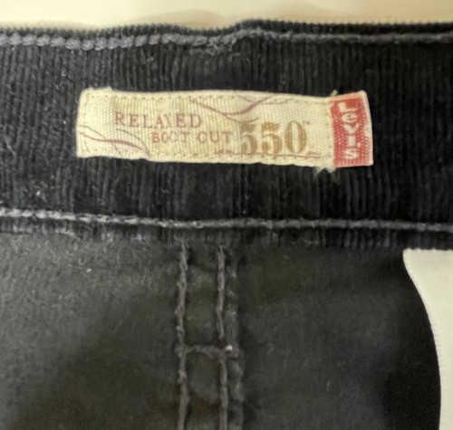 Levi's 550 Women's Mid Rise Black Corduroy Pants Sz 8M (30x31.5) Straight - Picture 3 of 11