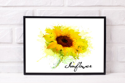 SONNENBLUME A4 DRUCK POSTER BILD WANDBILD WOHNDEKO UNGERAHMT GESCHENK NEU