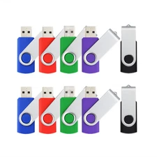 5-20PCS 4GB Flash Pen Drive USB2.0 Memory Stick Rotating Storage Colorful