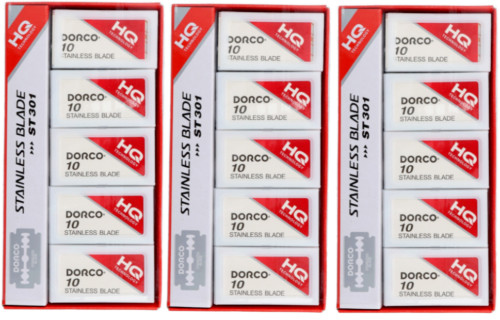 Dorco Red Double Edge Stainless Razor Blade - 3 PACK - ( 300