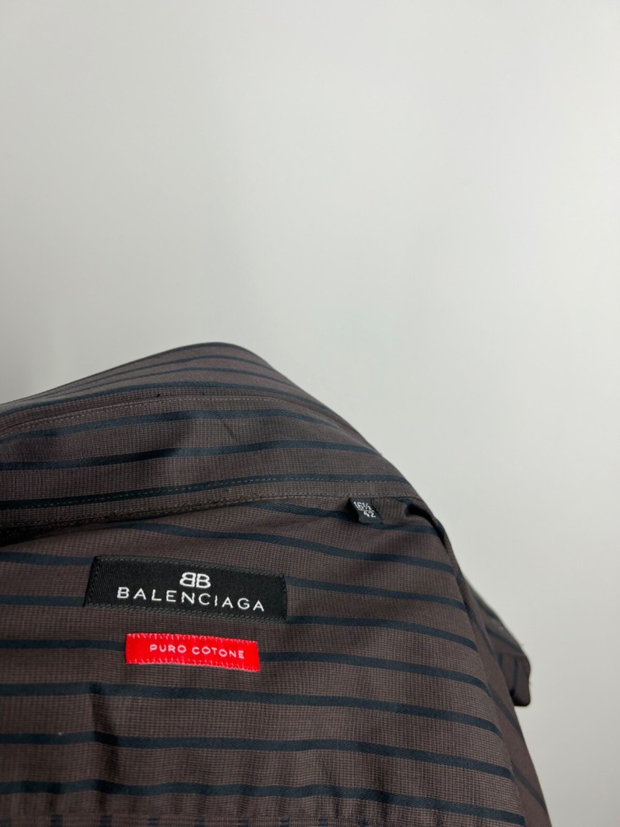 Balenciaga Men's Striped Cotton Button Up Shirt Size 16.5/42 Balenciaga Men's Striped Cotton Button Up Shirt Size 16.5/42
