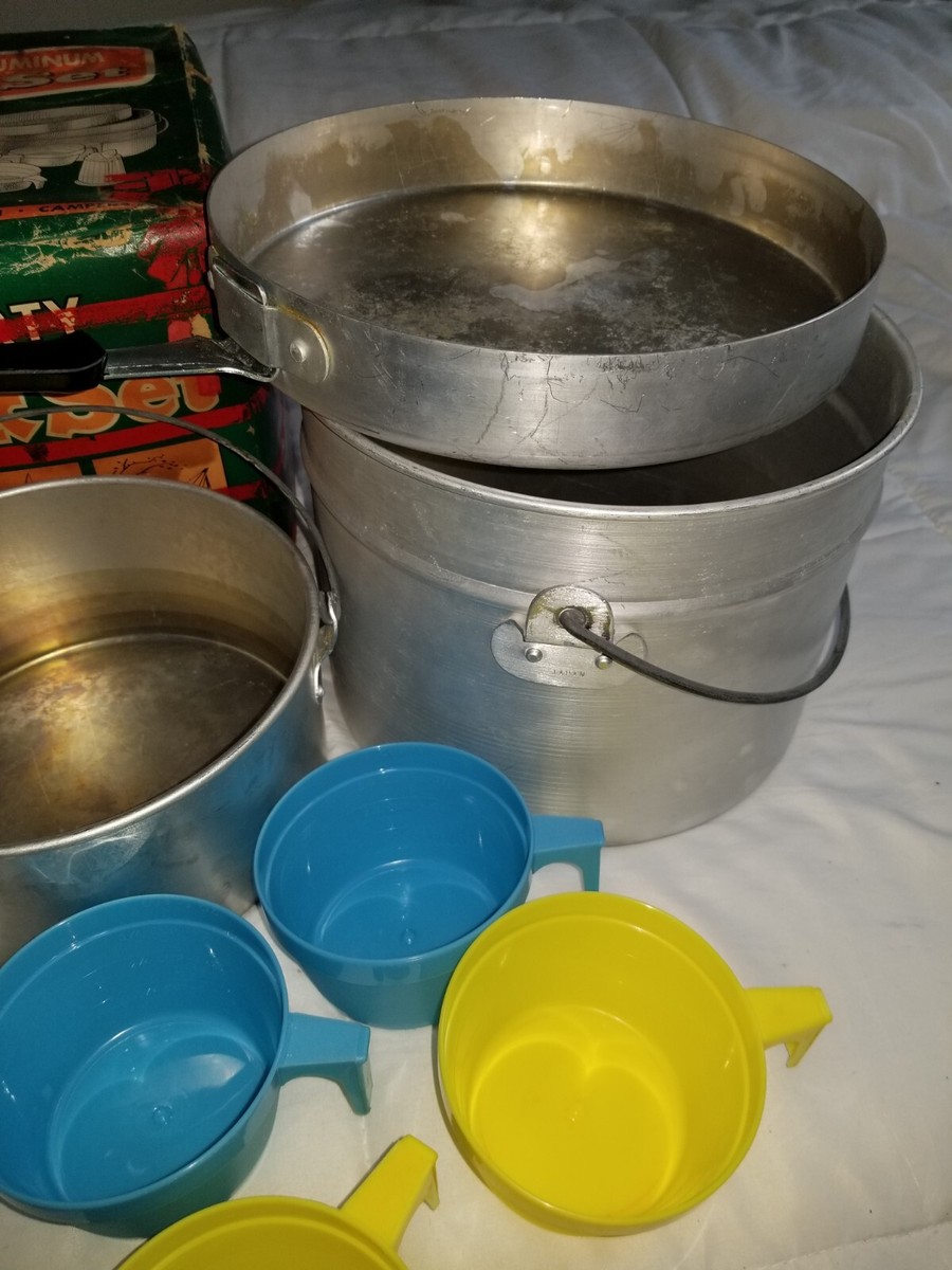 Vintage WFS 6 Party Camp Cook Set Aluminum Japan No.108 Vintage WFS 6 Party Camp Cook Set Aluminum Japan No.108