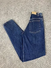Vintage Lee Relaxed Jeans Student Size 27x33 Blue Dark Wash Pleated NWT