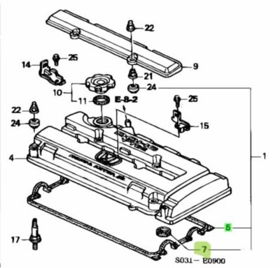 Honda Original OEM Acura Ventildeckeldichtung & Zündkerzendichtungen B16A2 B1...