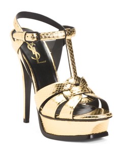ysl tribute heels gold