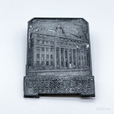 Vintage Anstecker, Abzeichen Arbeiter Turn & Sportbund Bundesschulweihe | 1926