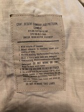 Coat BDU Jacket Small Beige Tan Desert Camouflage Combat 8415-01-327-5302