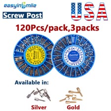3Pack Dental Screw Post Completed Kit Stainless Steel or Gold Plated 120pcs/kit 