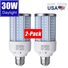 30W (200W Equivalent), Daylight, E26 Standard Base, LED Corn Light Bulb | 2-Pack
