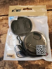 2 Pack JJC 58mm Front Lens Cap Cover Kiwi Fotos New