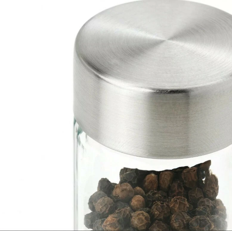 GULDFISK Spice jar, clear glass/stainless steel, 2 oz - IKEA