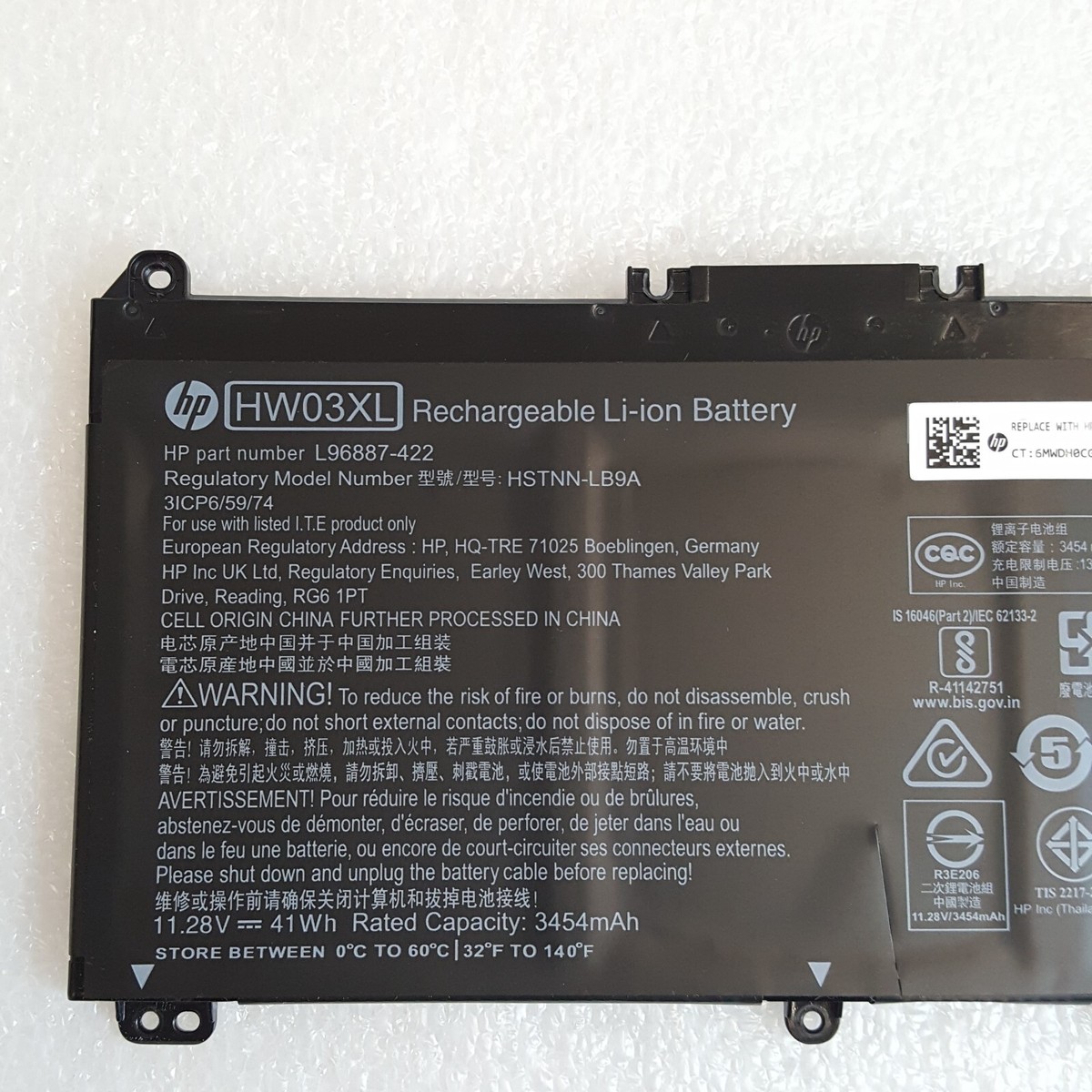 Genuine HW03XL OEM Battery for HP Pavilion 15-EG 15-EH 14-FQ0013DX