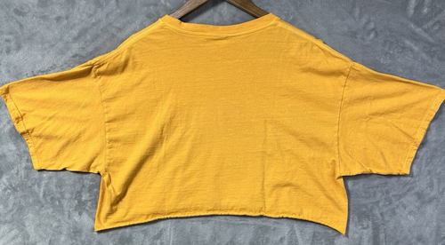 Junk Food Happiness Cropped T-Shirt Yellow Graphic Tee Womens L New Without Tags - Picture 7 of 7