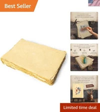 Blank Vintage Handmade Deckled Edge Paper | 75 Sheets of Recycled Cotton Pape...