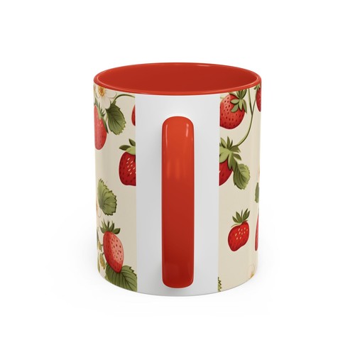 Strawberry Flowers Accent Coffee Mug (11 oz) - Picture 5 of 5