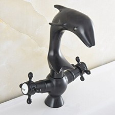Black Oil Rubbed Brass Dolphin Shape Bathroom Kitchen Bar Sink Faucet Tap ssf843
