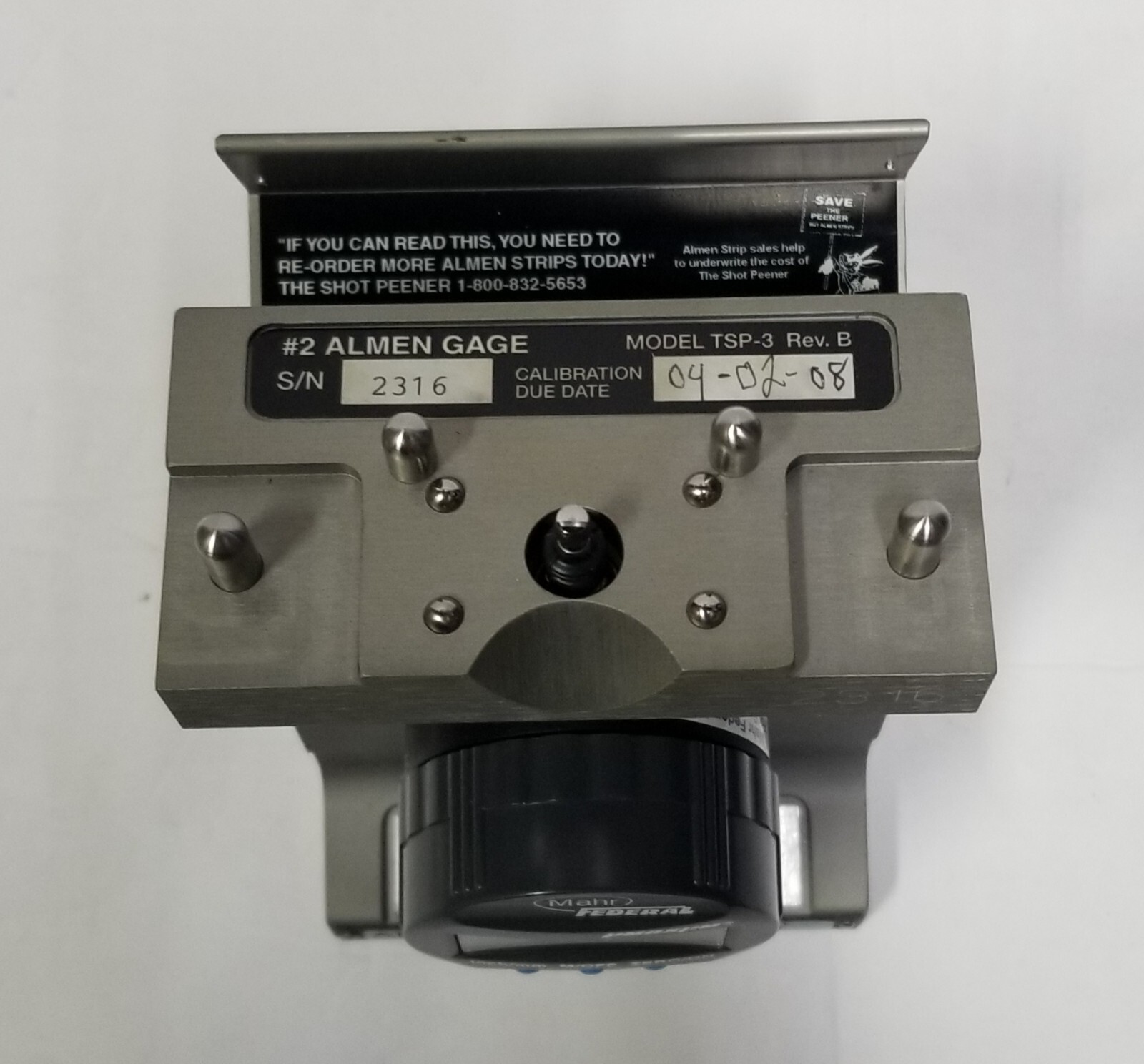 Electronics Inc TSP3 2 ALMEN Gage w/fresh calibration & a 14day